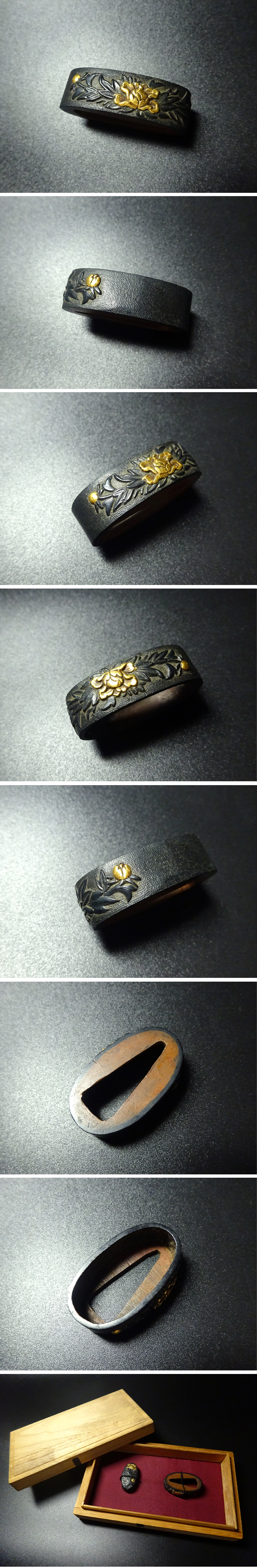 無銘 小柄 赤銅魚子地鳥に梅樹図 日本刀 刀装具 骨董 古美術 江戸時代